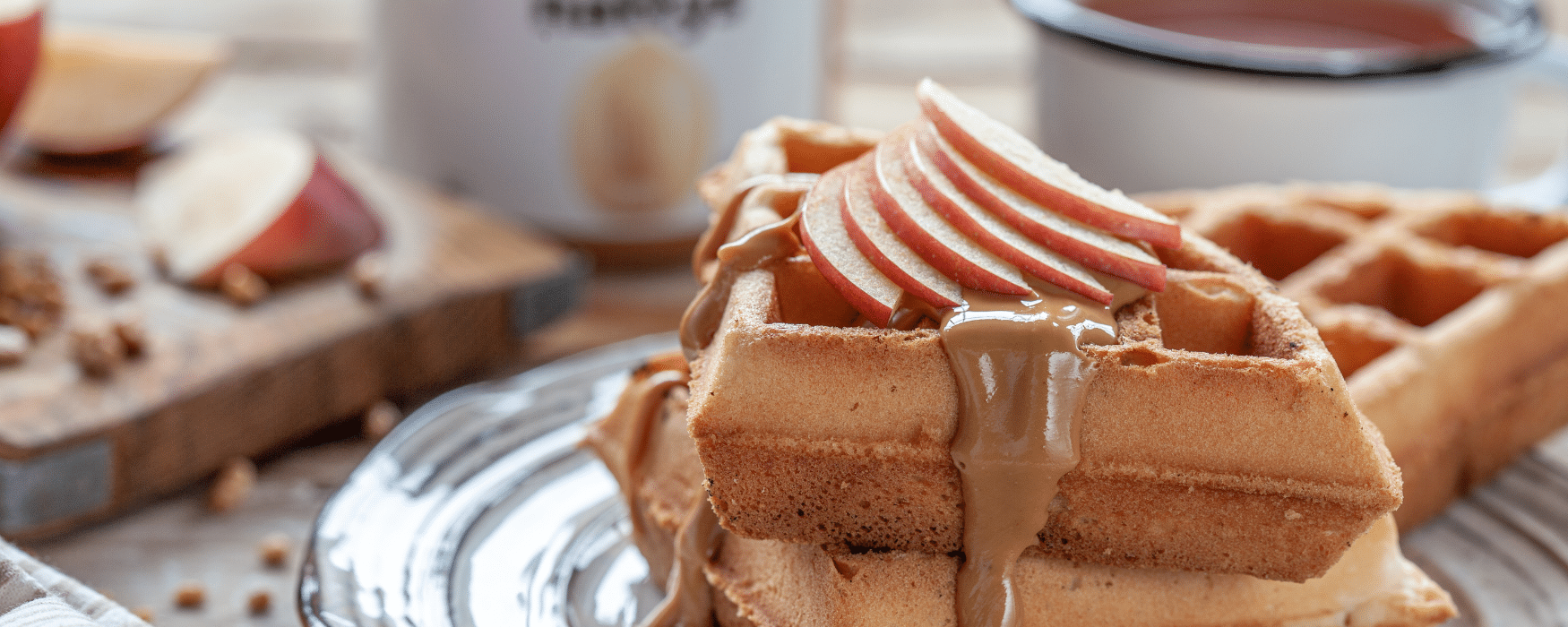 Apfelwaffeln - glutenfrei und mit wenig Zucker